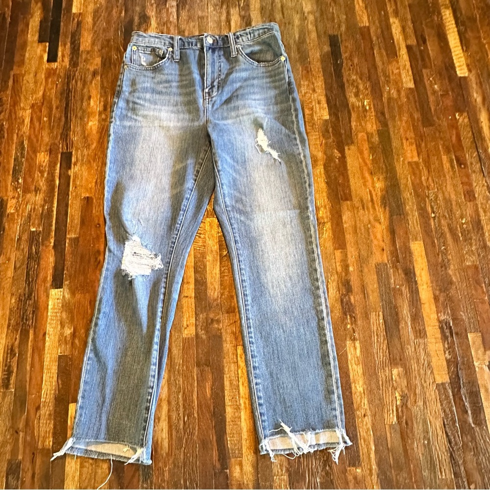 MADEWELL women's high-rise slim boyfriend distressed denim size 26